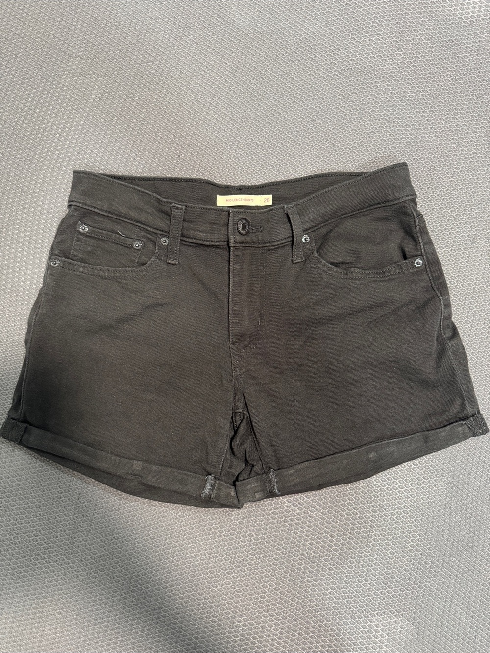 Levi’s Mid Length Black Women's Denim Shorts 28
